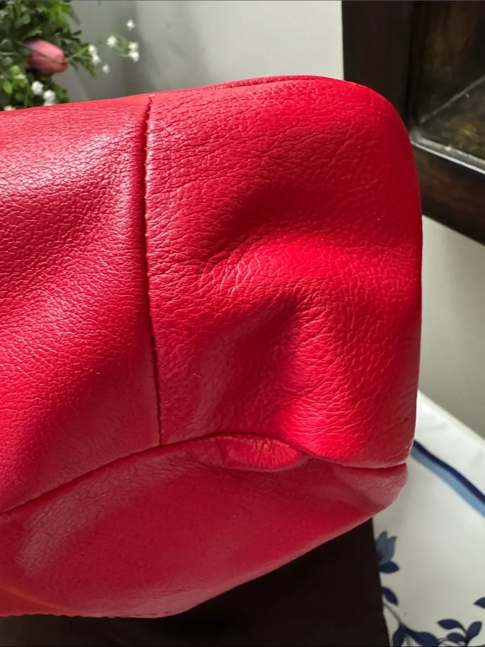 Coach Parker Leopard-Print (Ocelot) Shoulder / Hobo Bag with Red Trim
